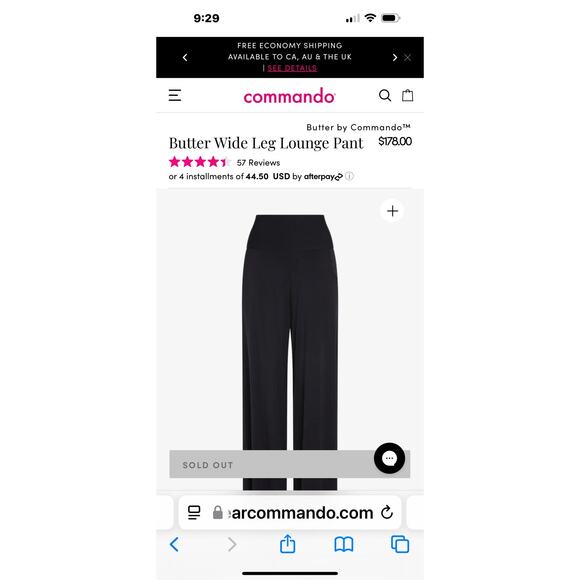 Commando Ultra-Soft Button Wide Leg Lounge Pant Pull-On Black Size XL NWOT - Picture 3 of 11